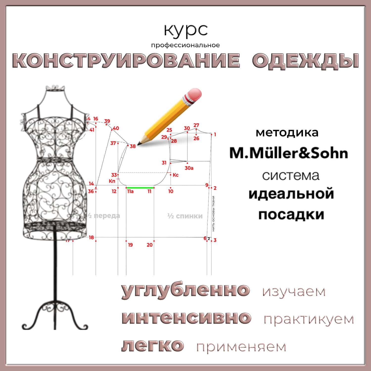 Обучение профессиональному конструированию одежды по системе Мюллер и сын в Москве.